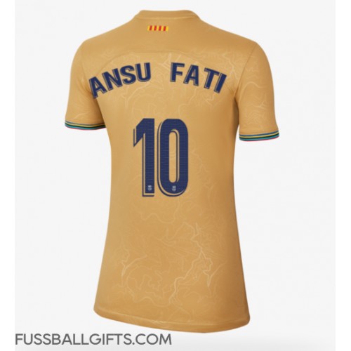 Barcelona Ansu Fati #10 Fußballbekleidung Auswärtstrikot Damen 2022-23 Kurzarm
